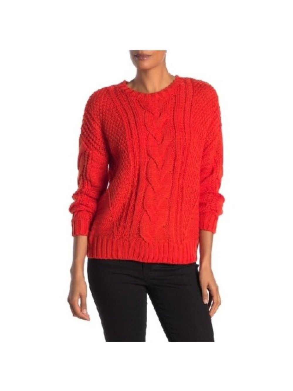 One A Mixed Knit Crew Neck Sweater